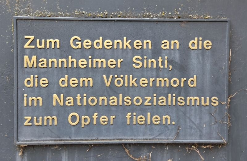 Gedenken an die Mannheimer Sinti / In Memory of Mannheim’s Sinti Marker. Click for full size. Gedenken an die Mannheimer Sinti / In Memory of Mannheim’s Sinti Marker image. Click for full size.