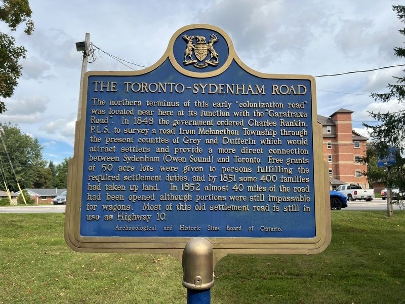 The Toronto-Sydenham Road Marker. Click for full size. The Toronto-Sydenham Road Marker image. Click for full size.