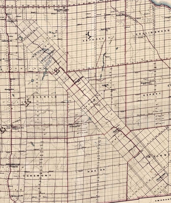 The Toronto-Sydenham Road through Grey County in 1855. Click for full size. The Toronto-Sydenham Road through Grey County in 1855 image. Click for full size.