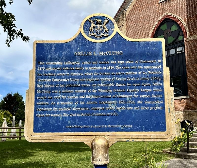 Nellie L. McClung Marker. Click for full size. Nellie L. McClung Marker image. Click for full size.