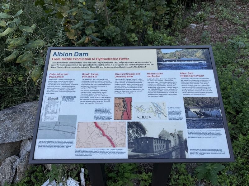 Albion Dam Marker. Click for full size. Albion Dam Marker image. Click for full size.