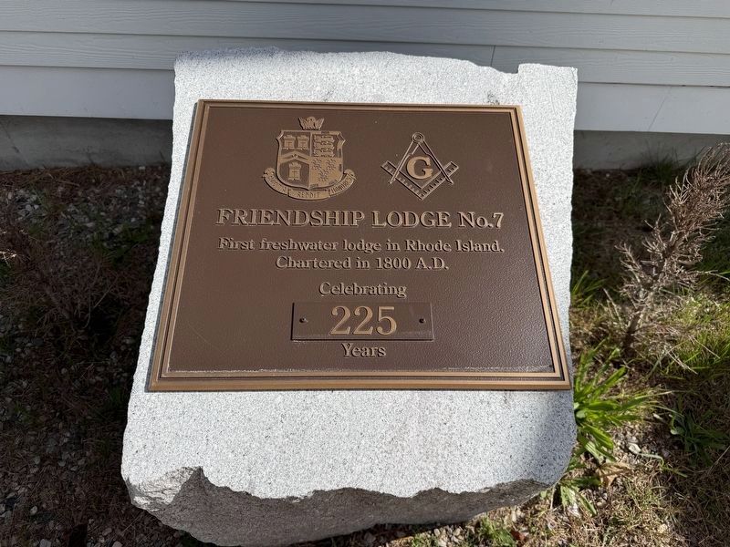 Friendship Lodge No. 7 Marker image. Click for full size.