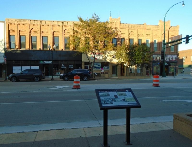 Main Street & East College Drive Marker. Click for full size. Main Street & East College Drive Marker image. Click for full size.