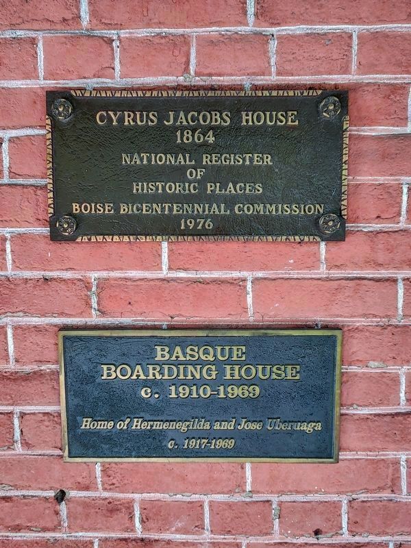 Cyrus Jacobs/Uberuaga House Marker. Click for full size. Cyrus Jacobs/Uberuaga House Marker image. Click for full size.