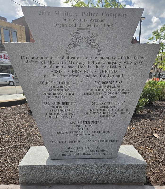 28th Military Police Monument. Click for full size. 28th Military Police Monument image. Click for full size.