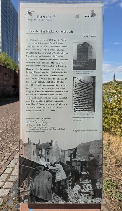 Hochbunker Neckarvorlandstraße / Neckarvorlandstraße Air-Raid Bunker Marker. Click for full size. Hochbunker Neckarvorlandstraße / Neckarvorlandstraße Air-Raid Bunker Marker image. Click for full size.