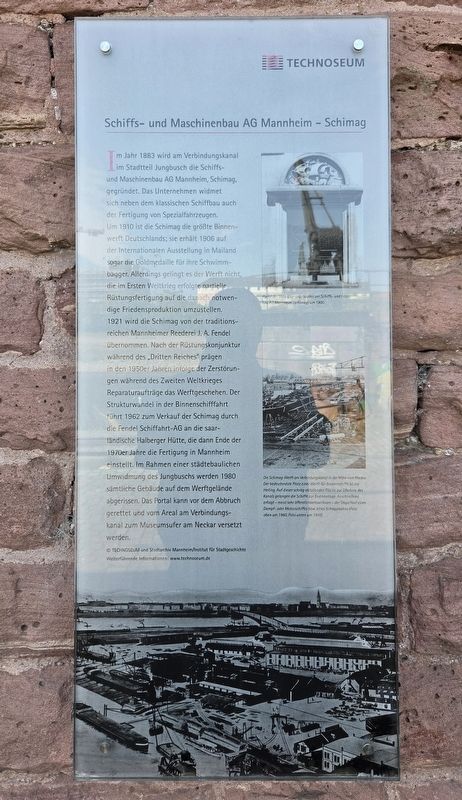 Schiffs- und Maschinenbau AG Mannheim � Schimag Marker image. Click for full size.