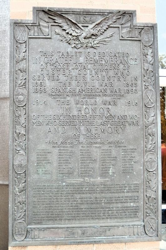 Custer County War Memorial. Click for full size. Custer County War Memorial image. Click for full size.