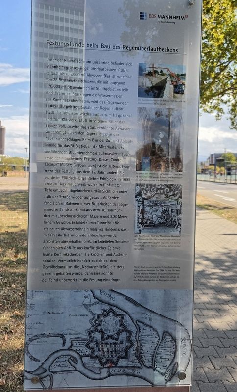 Festungsfunde beim Bau des Regenüberlaufbeckens Marker. Click for full size. Festungsfunde beim Bau des Regenüberlaufbeckens Marker image. Click for full size.