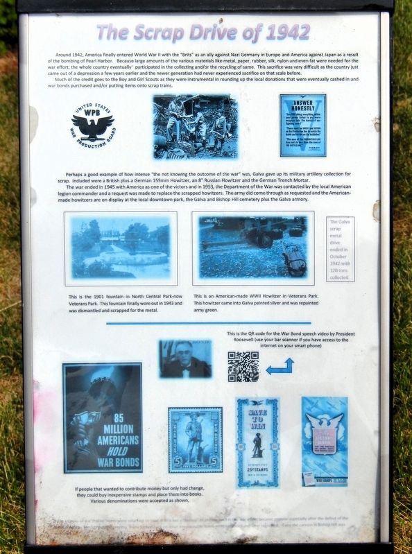 The Scrap Drive of 1942 Marker. Click for full size. The Scrap Drive of 1942 Marker image. Click for full size.