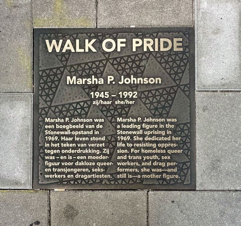 Marsha P. Johnson Marker. Click for full size. Marsha P. Johnson Marker image. Click for full size.