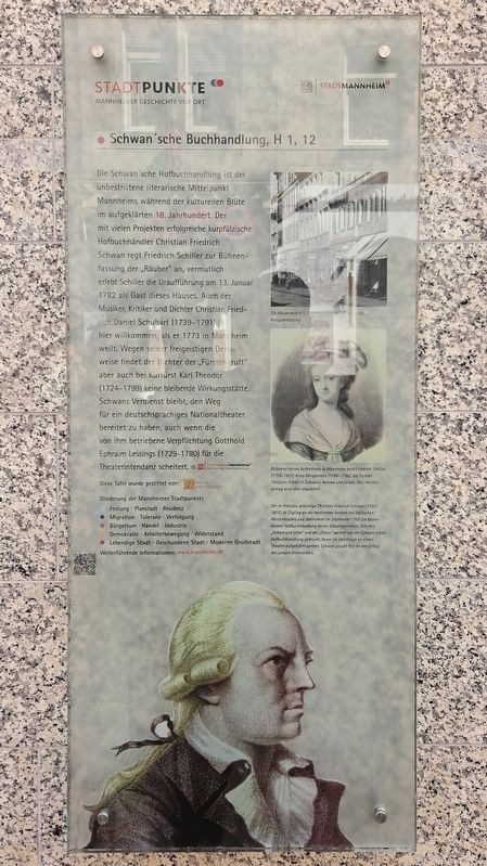 Schwan’sche Buchhandlung, H 1, 12 / Schwan Bookshop, H 1, 12 Marker. Click for full size. Schwan’sche Buchhandlung, H 1, 12 / Schwan Bookshop, H 1, 12 Marker image. Click for full size.