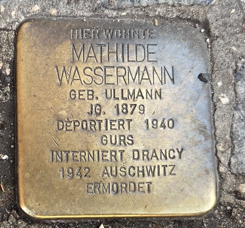 Mathilde Wassermann Marker. Click for full size. Mathilde Wassermann Marker image. Click for full size.