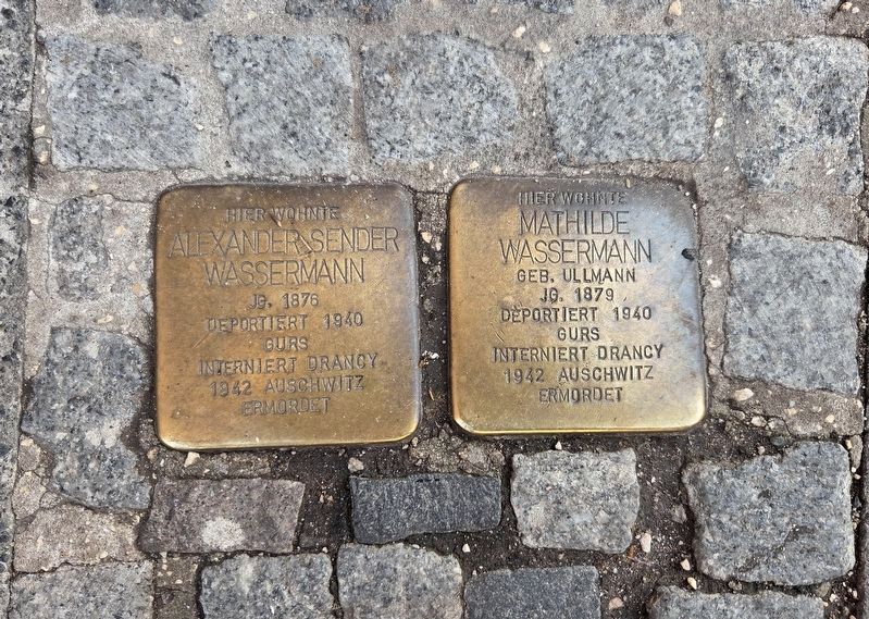 Alexander and Mathilda Wassermann Markers. Click for full size. Alexander and Mathilda Wassermann Markers image. Click for full size.