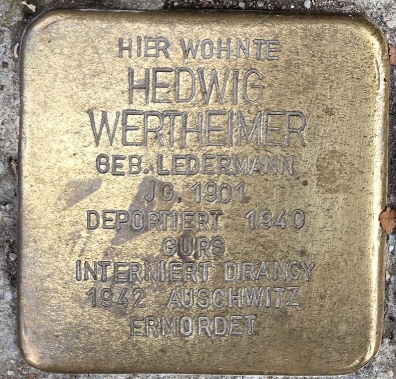 Hedwig Wertheimer Marker. Click for full size. Hedwig Wertheimer Marker image. Click for full size.