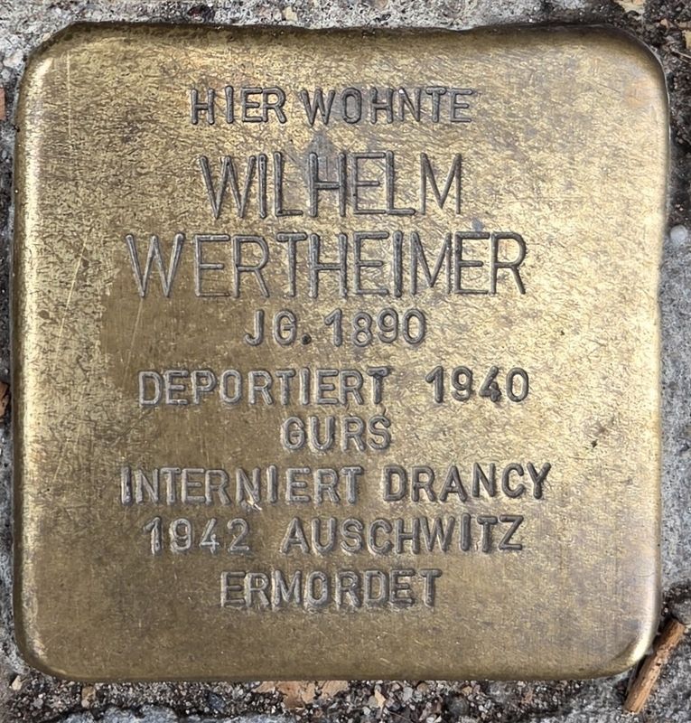 Wilhelm Wertheimer Marker. Click for full size. Wilhelm Wertheimer Marker image. Click for full size.