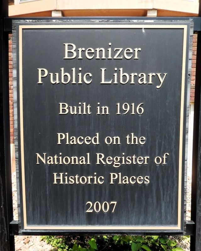 Brenizer Public Library Marker. Click for full size. Brenizer Public Library Marker image. Click for full size.