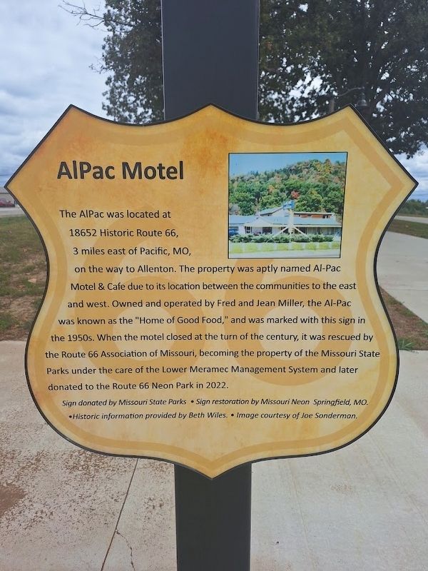 AlPac Motel Marker. Click for full size. AlPac Motel Marker image. Click for full size.