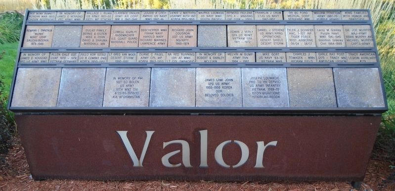 Veterans Memorial Valor Panel. Click for full size. Veterans Memorial Valor Panel image. Click for full size.