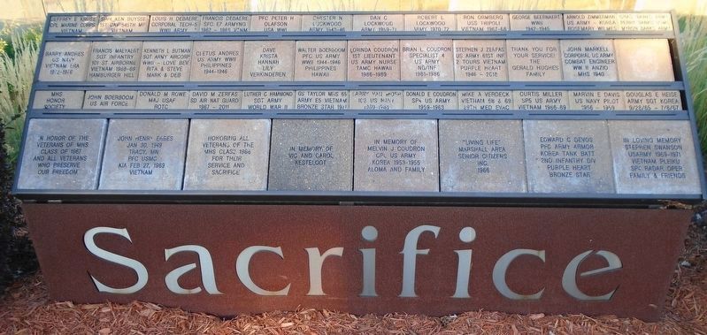 Veterans Memorial Sacrifice Panel. Click for full size. Veterans Memorial Sacrifice Panel image. Click for full size.