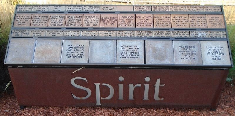 Veterans Memorial Spirit Panel. Click for full size. Veterans Memorial Spirit Panel image. Click for full size.