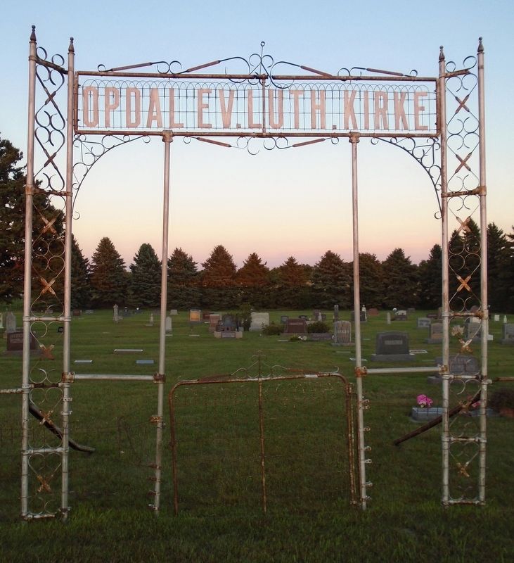 Opdal Lutheran Church Cemetery Gateway. Click for full size. Opdal Lutheran Church Cemetery Gateway image. Click for full size.