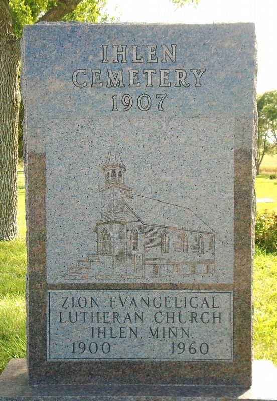 Ihlen Cemetery Marker (front). Click for full size. Ihlen Cemetery Marker (front) image. Click for full size.