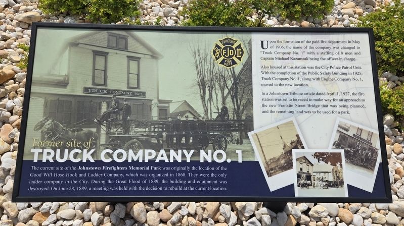 Former Site of Truck Company No. 1 Marker. Click for full size. Former Site of Truck Company No. 1 Marker image. Click for full size.