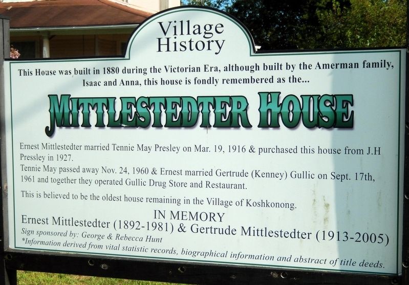 Mittlestedter House Marker. Click for full size. Mittlestedter House Marker image. Click for full size.