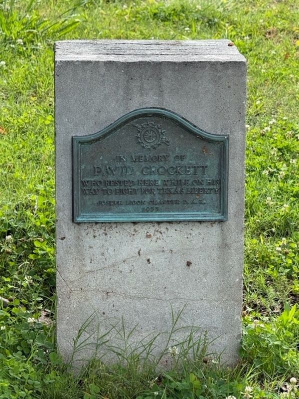 In Memory of David Crockett Marker. Click for full size. In Memory of David Crockett Marker image. Click for full size.