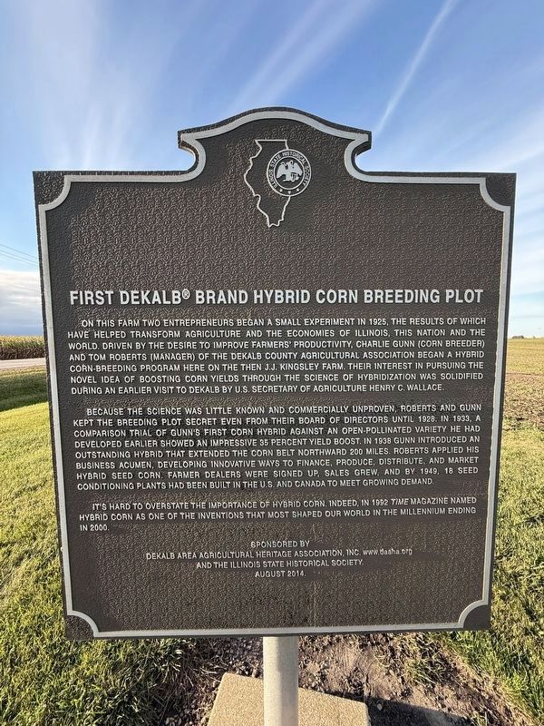 First DeKalb® Brand Hybrid Corn Breeding Plot Marker. Click for full size. First DeKalb® Brand Hybrid Corn Breeding Plot Marker image. Click for full size.
