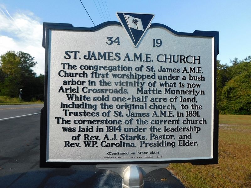 St James A.M.E. Church Marker. Click for full size. St James A.M.E. Church Marker image. Click for full size.