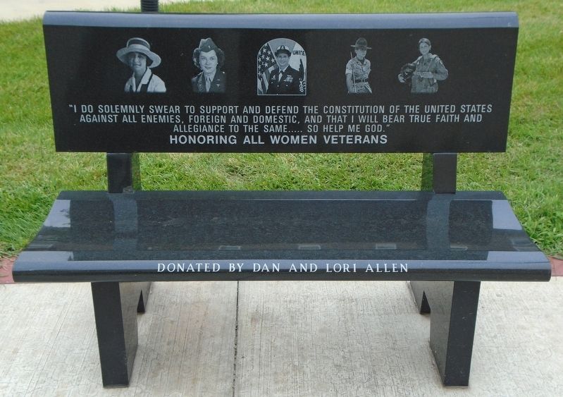 Honoring All Women Veterans Memorial Bench. Click for full size. Honoring All Women Veterans Memorial Bench image. Click for full size.