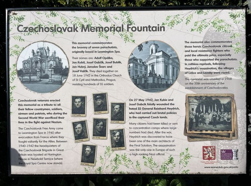 Czechoslovak Memorial Fountain Marker. Click for full size. Czechoslovak Memorial Fountain Marker image. Click for full size.