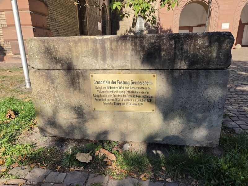Grundstein der Festung Germersheim / Cornerstone of Germersheim Fortress Marker. Click for full size. Grundstein der Festung Germersheim / Cornerstone of Germersheim Fortress Marker image. Click for full size.