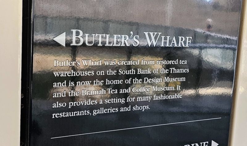 Tower Hill Passageway: Butler's Wharf Marker. Click for full size. Tower Hill Passageway: Butler's Wharf Marker image. Click for full size.