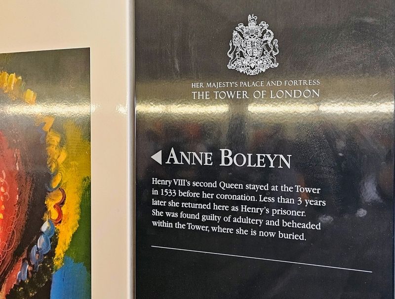 Tower Hill Passageway: Anne Boleyn Marker. Click for full size. Tower Hill Passageway: Anne Boleyn Marker image. Click for full size.