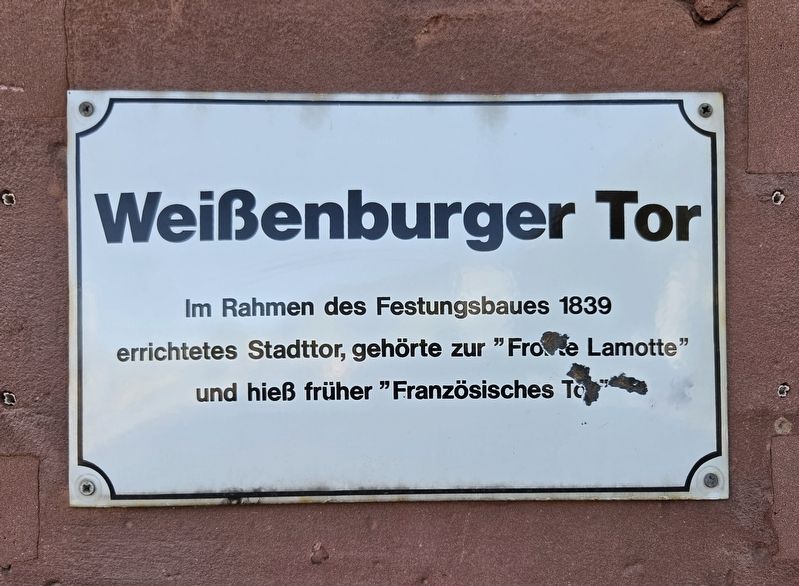 Weißenburger Tor / Weißenburg Gate Marker. Click for full size. Weißenburger Tor / Weißenburg Gate Marker image. Click for full size.