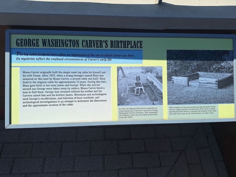 George Washington Carver's Birthplace Marker. Click for full size. George Washington Carver's Birthplace Marker image. Click for full size.