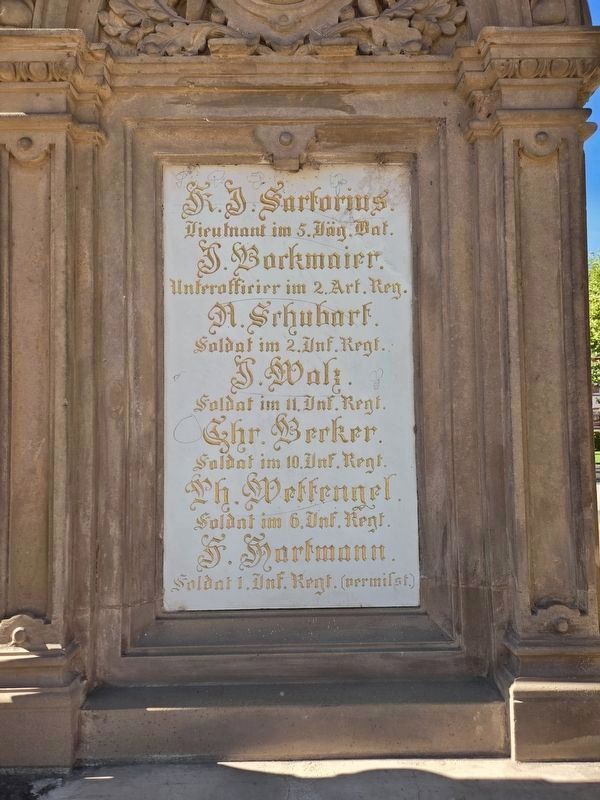 Kriegerdenkmal / Franco-Prussian War Memorial - Third Panel. Click for full size. Kriegerdenkmal / Franco-Prussian War Memorial - Third Panel image. Click for full size.