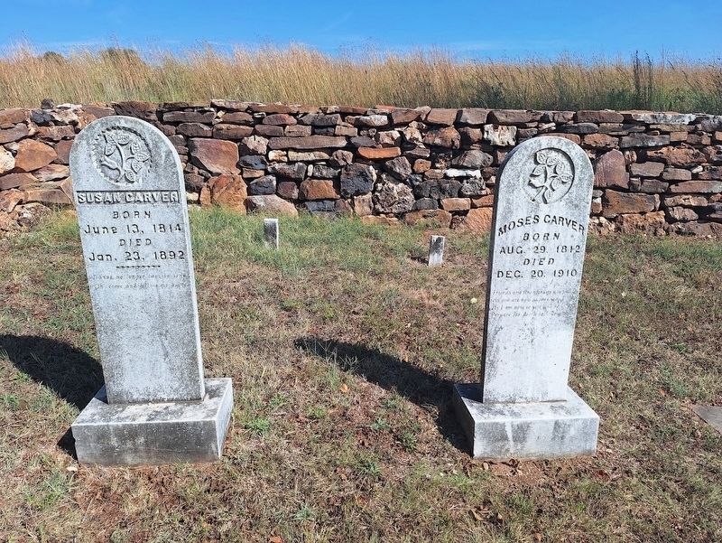 Resting Places of Moses and Susan Carver. Click for full size. Resting Places of Moses and Susan Carver image. Click for full size.