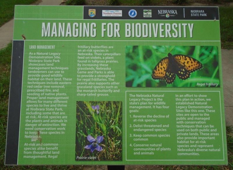 Managing For Biodiversity Marker. Click for full size. Managing For Biodiversity Marker image. Click for full size.