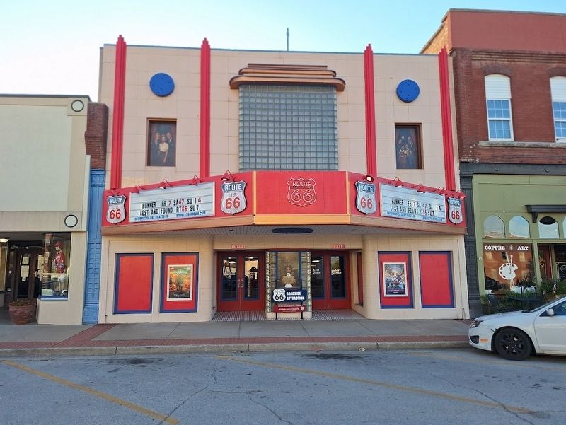 Route 66 Theater, Webb City, Missouri Marker. Click for full size. Route 66 Theater, Webb City, Missouri Marker image. Click for full size.