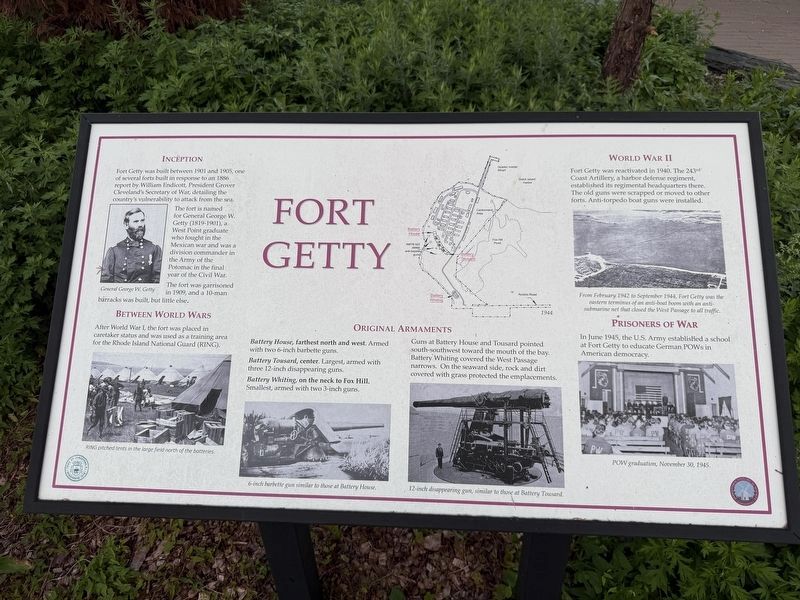 Fort Getty Marker. Click for full size. Fort Getty Marker image. Click for full size.