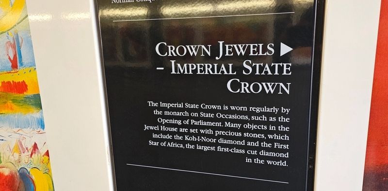 Tower Hill Passageway: Crown Jewels Imperial State Crown Marker. Click for full size. Tower Hill Passageway: Crown Jewels Imperial State Crown Marker image. Click for full size.