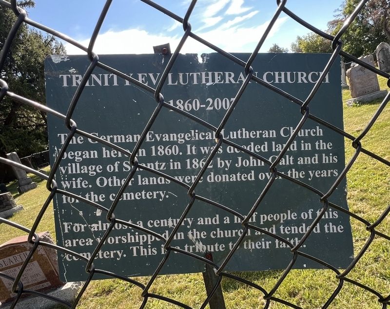 Trinity Ev. Lutheran Church Marker. Click for full size. Trinity Ev. Lutheran Church Marker image. Click for full size.