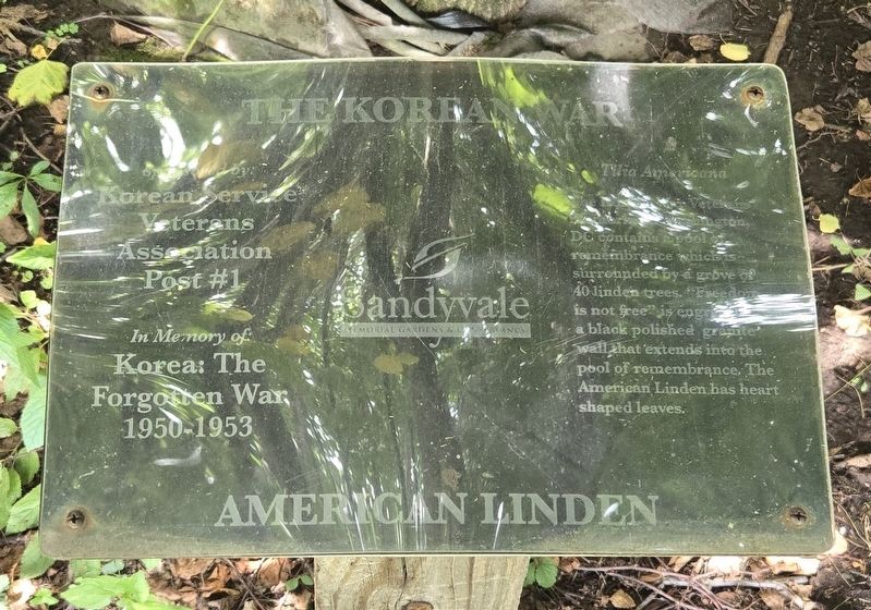 The Korean War | American Linden Marker. Click for full size. The Korean War | American Linden Marker image. Click for full size.