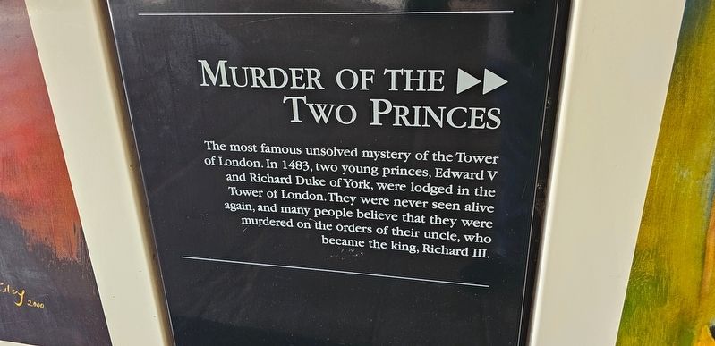 Tower Hill Passageway: Murder of the Two Princes Marker. Click for full size. Tower Hill Passageway: Murder of the Two Princes Marker image. Click for full size.