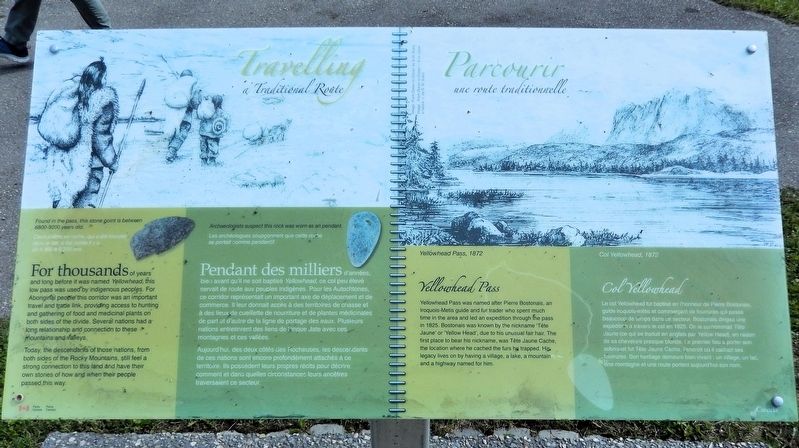 Travelling a Traditional Route/Parcourir une route traditionnelle Marker. Click for full size. Travelling a Traditional Route/Parcourir une route traditionnelle Marker image. Click for full size.