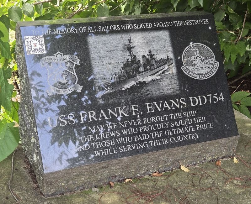USS Frank E. Evans DD754 Marker. Click for full size. USS Frank E. Evans DD754 Marker image. Click for full size.